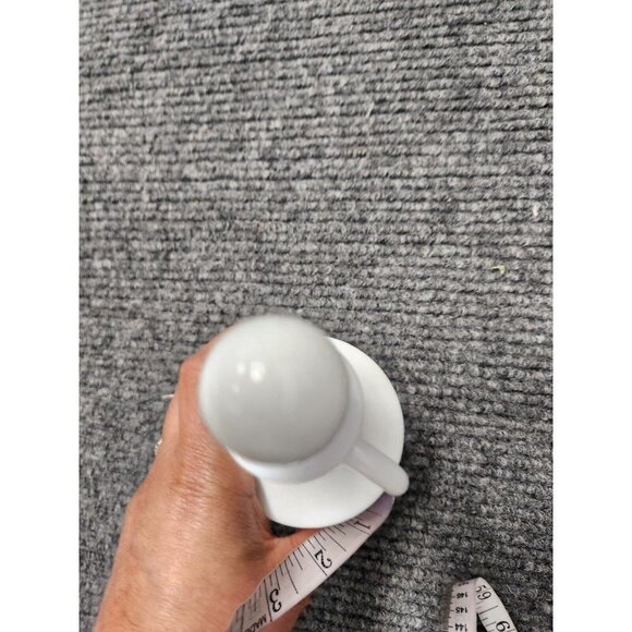 VINTAGE Lefton White Milk Glass Oil Decanter Bottle With Stopper And Handle - Picture 4 of 8